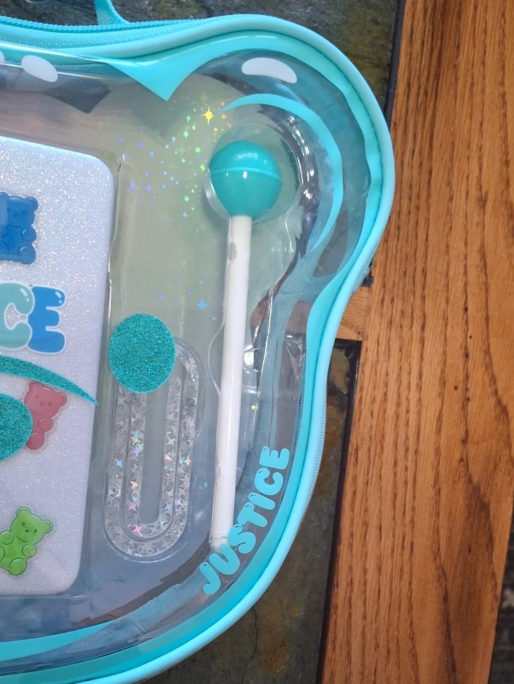 Justice Pastel Gummy Bear Glitter Stationery Set